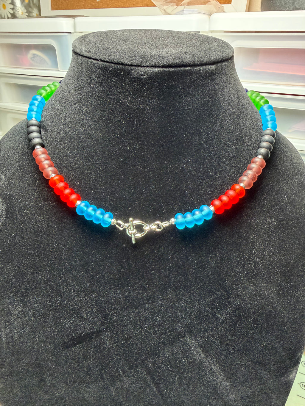 Handmade Beaded Necklace - Color Block