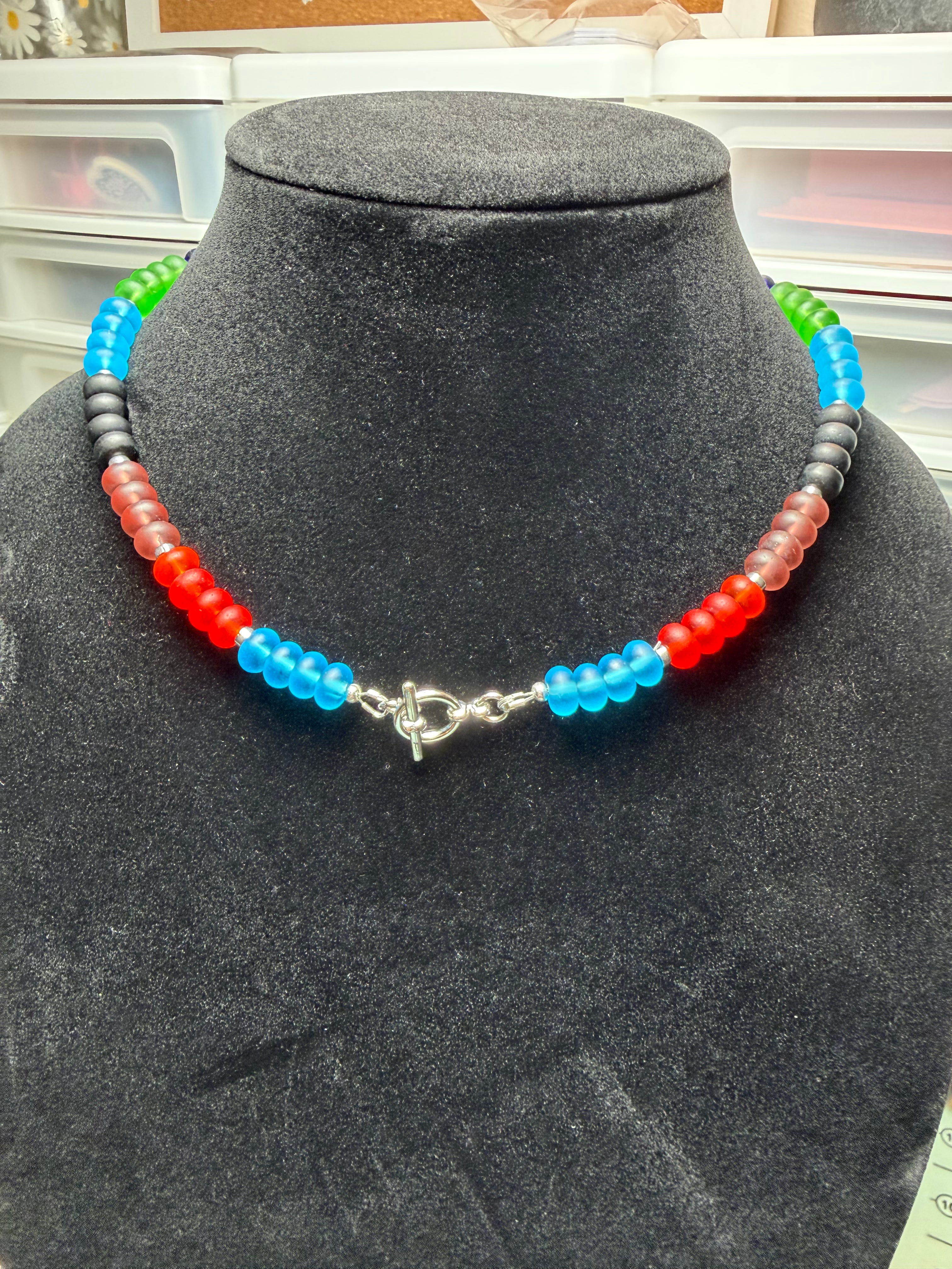 Handmade Beaded Necklace - Color Block