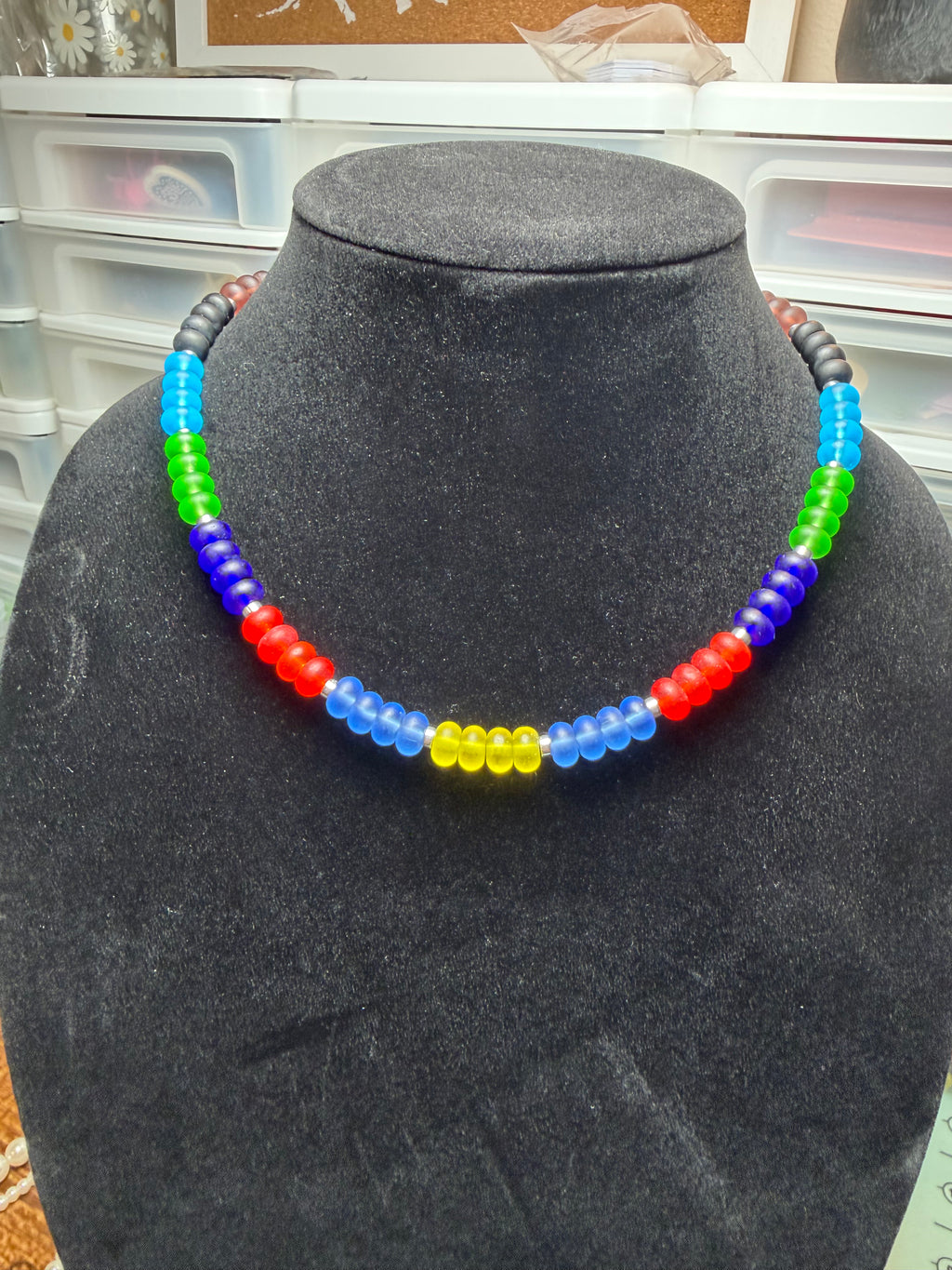 Handmade Beaded Necklace - Color Block