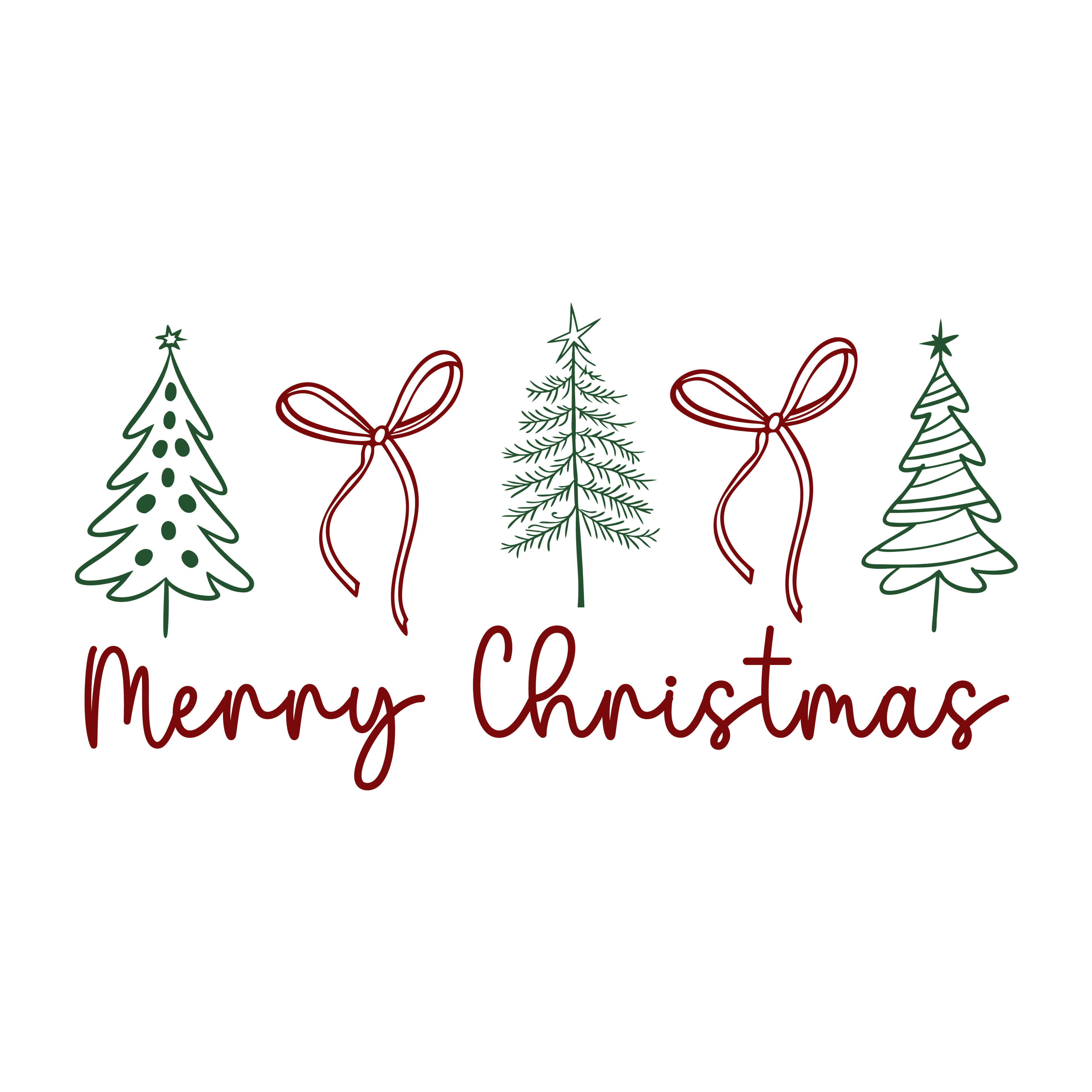 Merry Christmas Bows & Trees Pullover