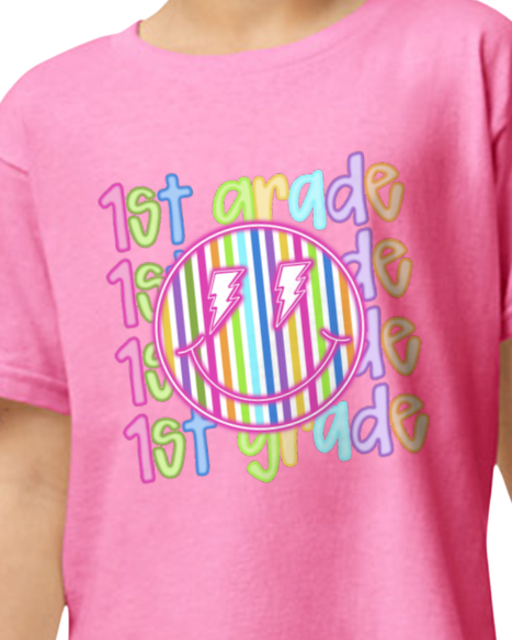 Neon Back to School Grade Tee (kids)