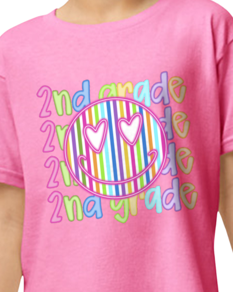 Neon Back to School Grade Tee (kids)