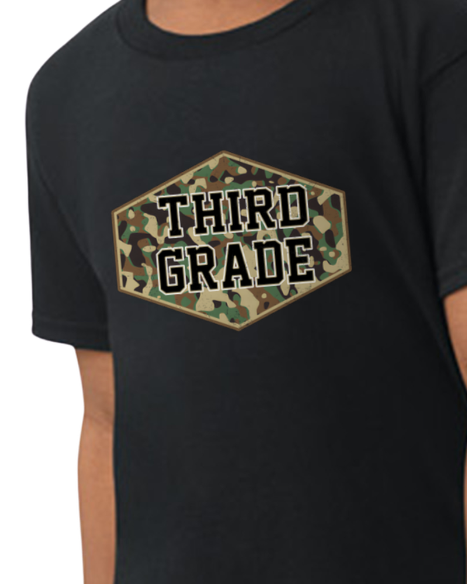 Camo Back to School Grade Tee (kids)