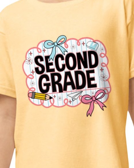 Preppy Yellow Back to School Grade Tee (kids)