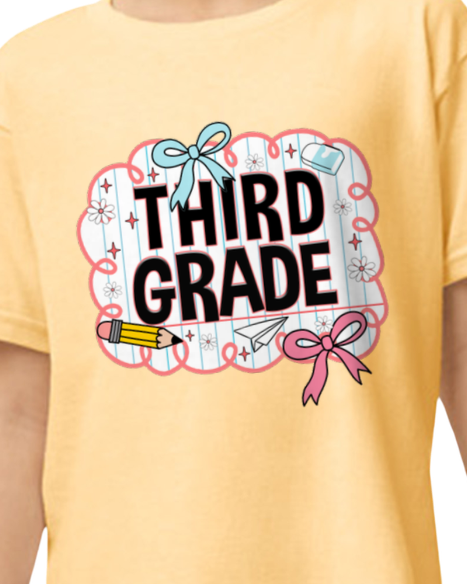 Preppy Yellow Back to School Grade Tee (kids)