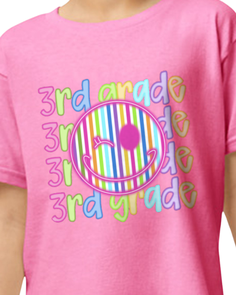 Neon Back to School Grade Tee (kids)