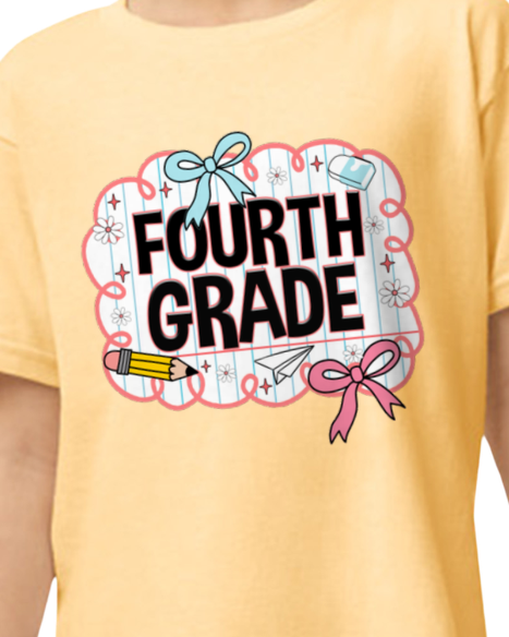 Preppy Yellow Back to School Grade Tee (kids)