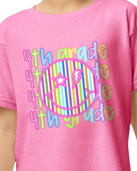 Neon Back to School Grade Tee (kids)